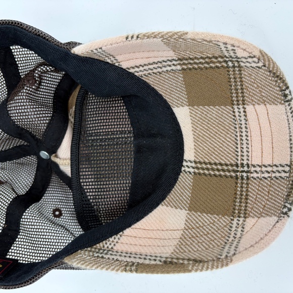 Vintage 2000’s Von Dutch Plaid Pink Brown Hat Y2K Glam Party Trucker Snapback - Picture 7 of 11